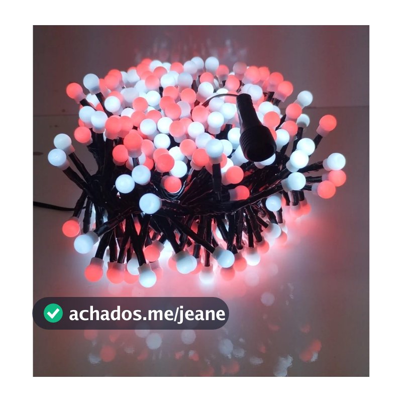 Festão 400 Leds Bolinhas Pisca Fio Verde Interno Externo 3m Bivolt