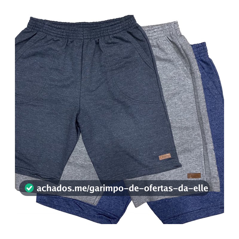 Kit 3 Bermuda Moletom Esporte Com Bolso E Elastico Muito Confortavel