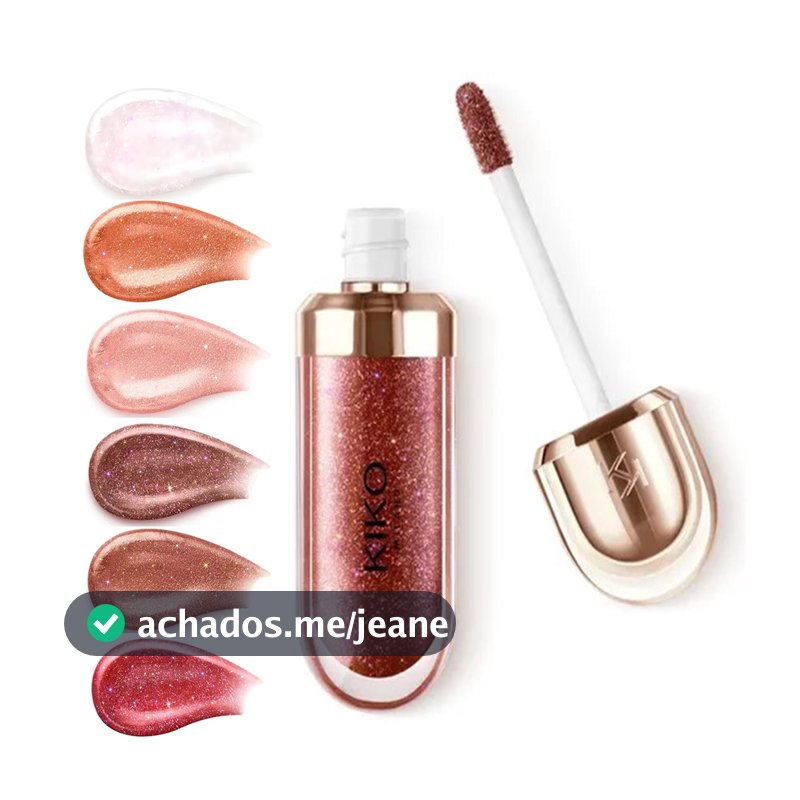 NOVO Gold Reflections 3D Hidra Lips Gloss Kiko Milano Ouro Rosa Yis