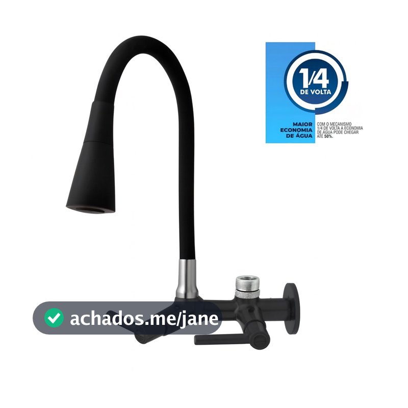 Torneira em Metal /abs Preta Cozinha parede Filtro Purificador 1/2"ou 3/4'' CORPO PRETO TPM
