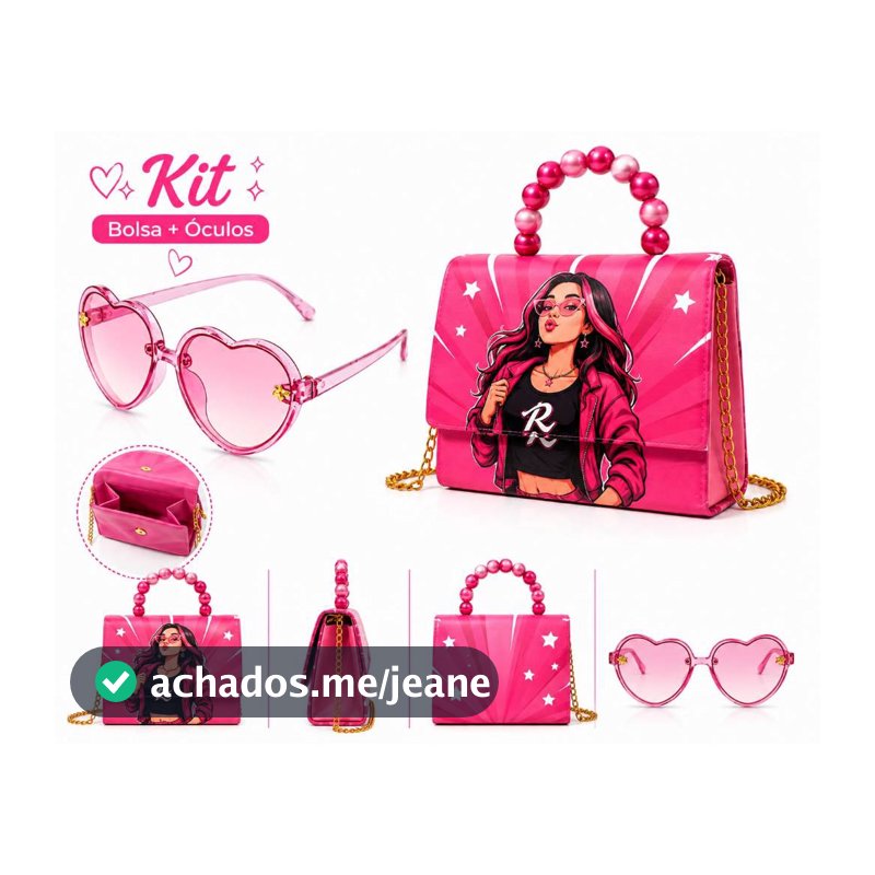 Kit Bolsa Infantil Feminina Emily Vicky + Óculos modelos e cores variados Tiracolo Menina Presente