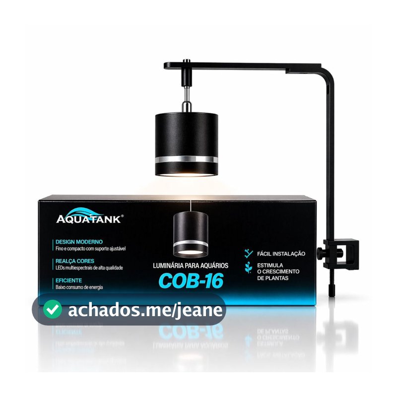 Luminária Led 16w Aquatank COB-16 Para Aquários Estimula o Crescimento das Plantas
