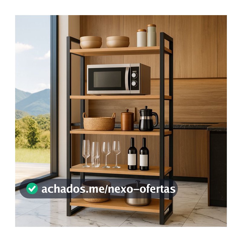 QUEIMA DE ESTOQUE - Aparador Industrial Multiuso com 5 Prateleiras para Cozinha - em Metalon