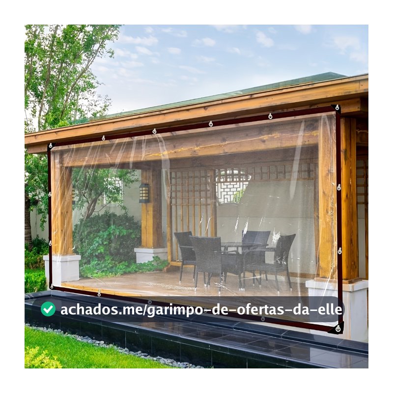 Lona Transparente Impermeável Reforçada  Cobertura para Portas e Terraços Garagem e Proteção de Hortas