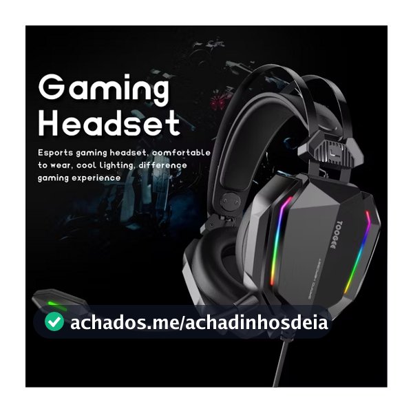 Fone Headset Gamer RGB PRO Iluminação LED, Microfone Ajustável, Ideal para Jogos Online