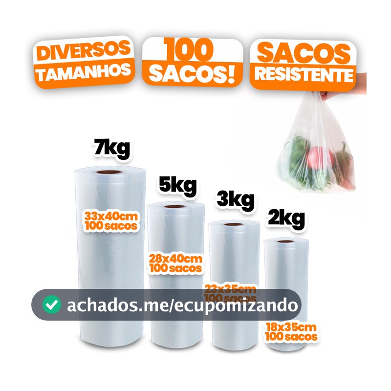 Bobina Plástica Picotada Sacos plásticos saquinhos alimento Mercado Freezer todos os tamanhos