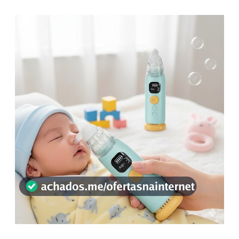 Aspirador Nasal Infantil 9 Níveis Sucção Ajustável Com Música Recarregável Silicone Alimentício Seguro Silencioso 5V/1A