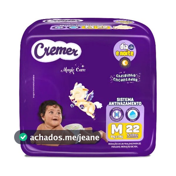 Fralda Cremer Jumbo M 22 Unidades