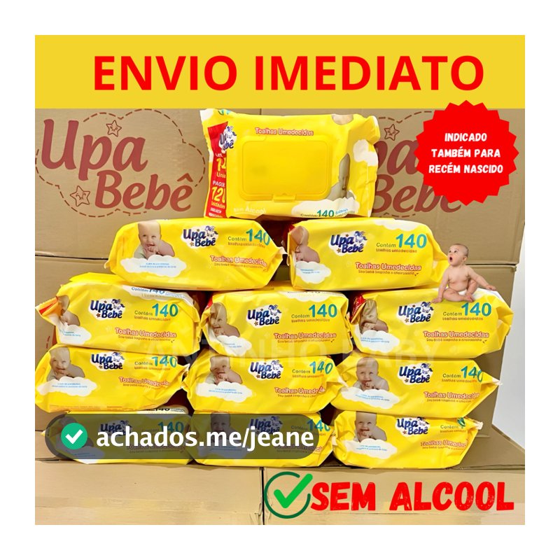 Kit 1680 lenços Toalhas Umedecidas Upa Bebê (12 pacotes 140und cada)