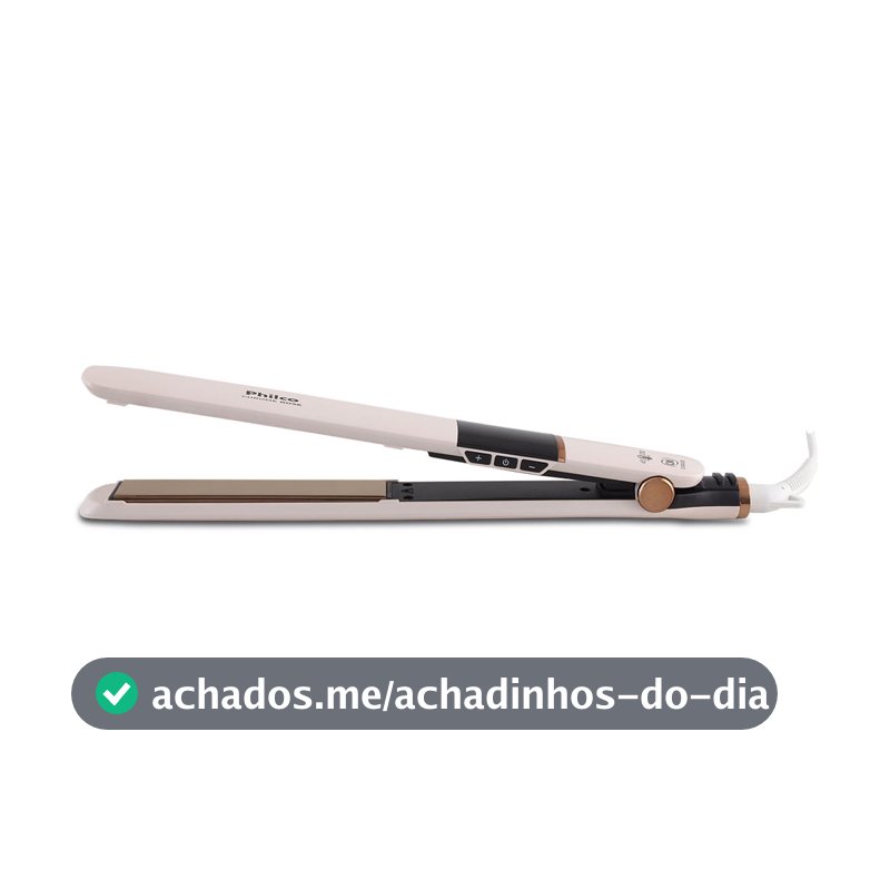 Prancha de Cabelo Philco Titanium Chrome Rose Bivolt PPR10