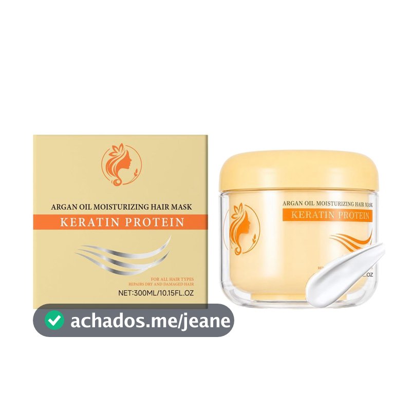 Máscara Capilar para Cabelos Secos e Danificados, Tratamento Hidratante com Óleo de Argan e Proteína de Queratina, Contr