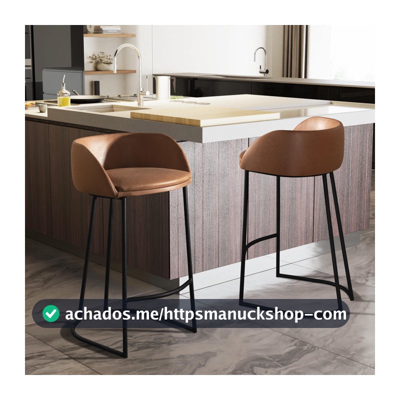 Kit 2 Banquetas Holanda Bancada Balcão Área Gourmet Lazer Externa Estofado em Couro PU