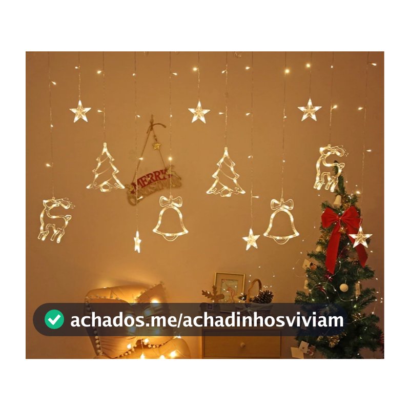 Cordão De Luz Para decorações Natal natalinos Sinos De Falha De LED  Árvore De Natal Rena