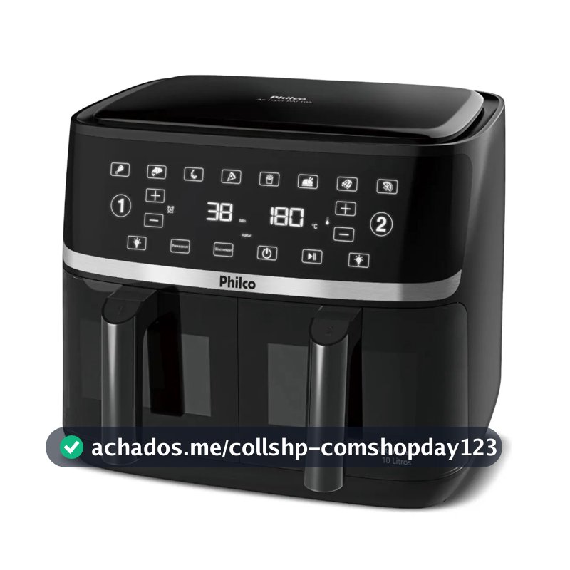 FRITADEIRA AIR FRYER PHILCO 10L CESTO DUAL ZONE 2000W PAF10A 127V