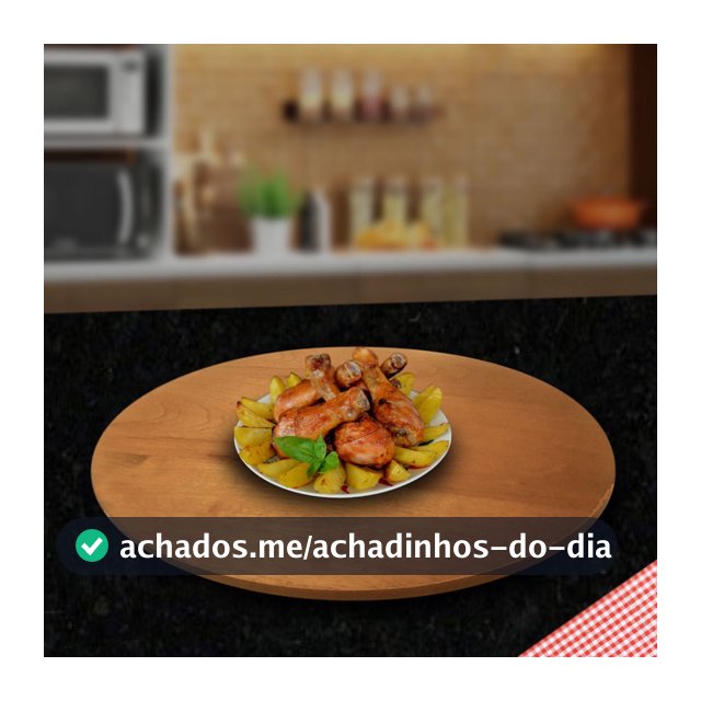 Prato Giratório Decorativo Servir Mesa Jantar 40 Cm Laminado Mel