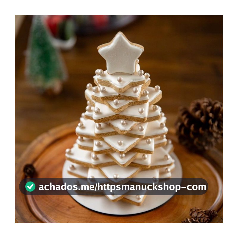 ⭐ Cortador Biscoito ÁRVORE DE NATAL 3D | Kit 6 Estrelas | Cookies e Pasta Americana | Confeitaria Criativa