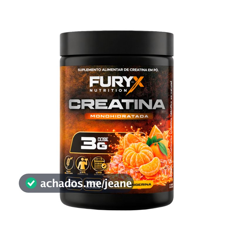 Creatina Monohidratada 300g Sabor Tangerina - Fury-x Nutrition