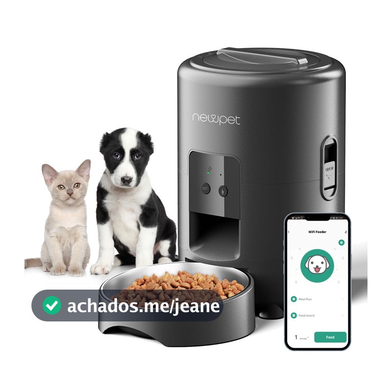 Newpet Alimentador Automático Para Animais De Estimação 2L Gatos Inteligente Cães Dispensador WiFi Timing Quantitativo