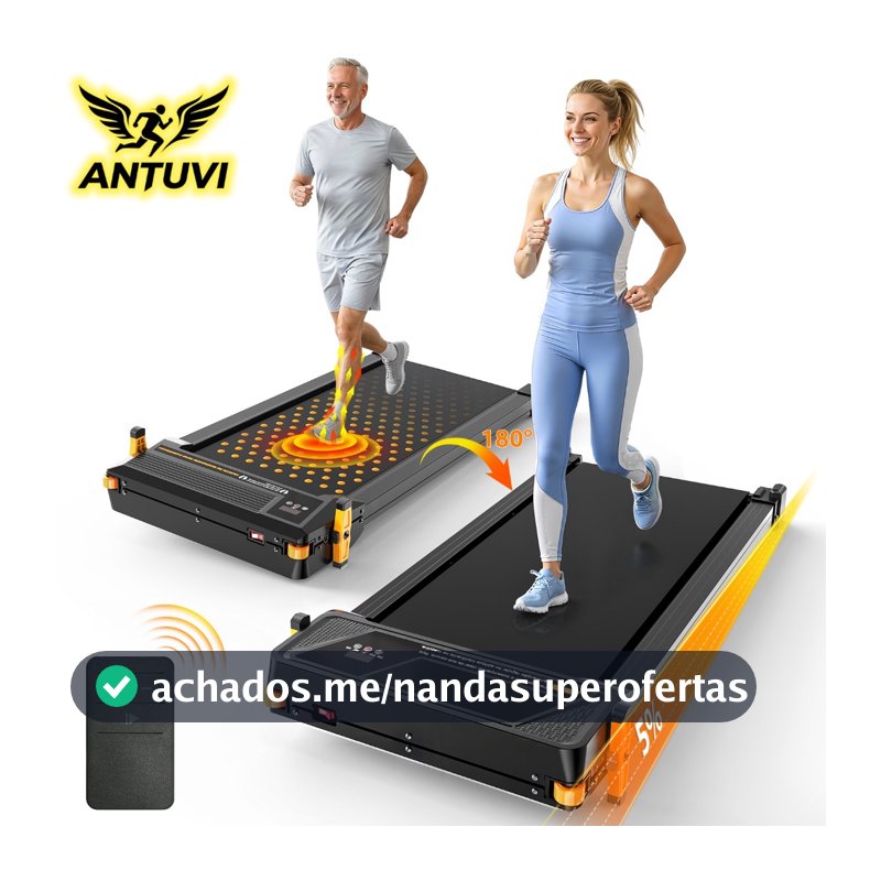 Esteira Elétrica Inclinaco 5° 2 Em 1 C/massager Pés,5 Modos Preto