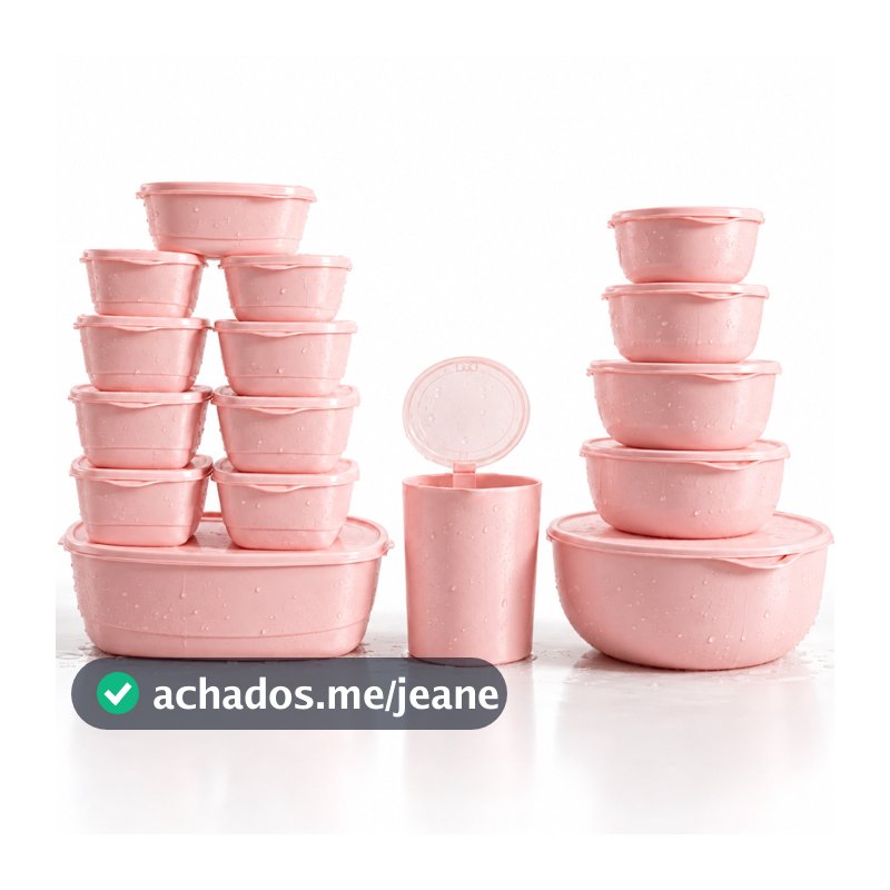Kit Cozinha 15 Potes Herméticos + Jarra | Organizadores Plásticos BPA Free Resistente