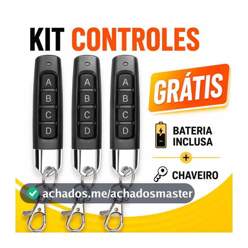 Controle de Portão Eletrônico Automático 433 Mhz Slim 4 em 1