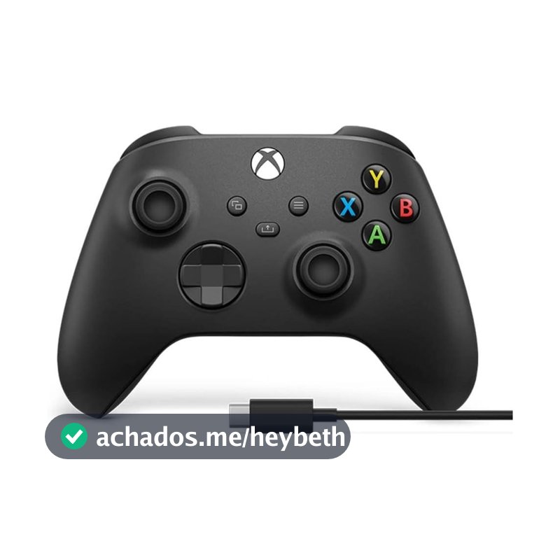 Controle para Xbox Sem Fio Preto + Cabo USB-C