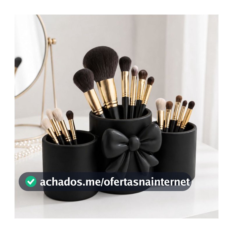 Organizador de Maquiagem Multiuso Laço para Cosméticos Pincéis e Acessórios de Beleza