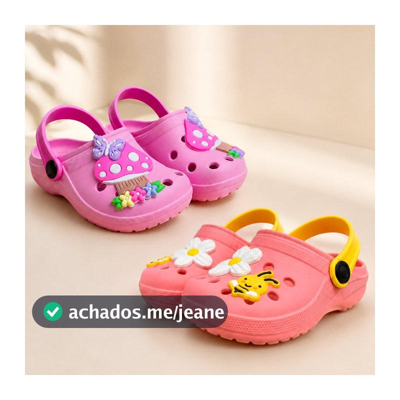 Kit 2  Babuche  Menina Infantil Confortável Papete Feminina Criança