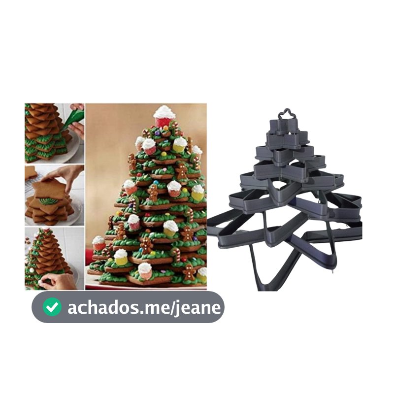 Cortador de Biscoito / Cookies/ Biscuit / Massinha Árvore de Natal 10 peças Estrelas