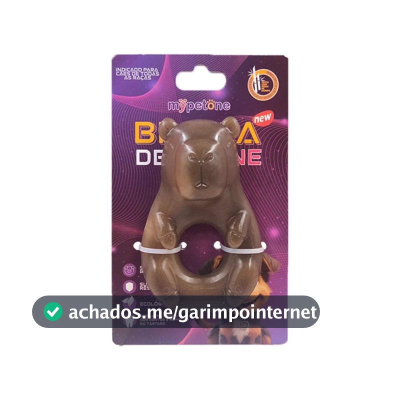 Brinquedo Osso Bamboo Capivara Brinca Dent One Sabor Bacon Para Cães
