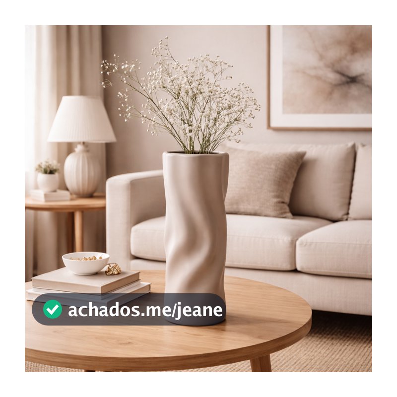Vaso decorativo Ceramica Ondulado Off White Fosco mongólia