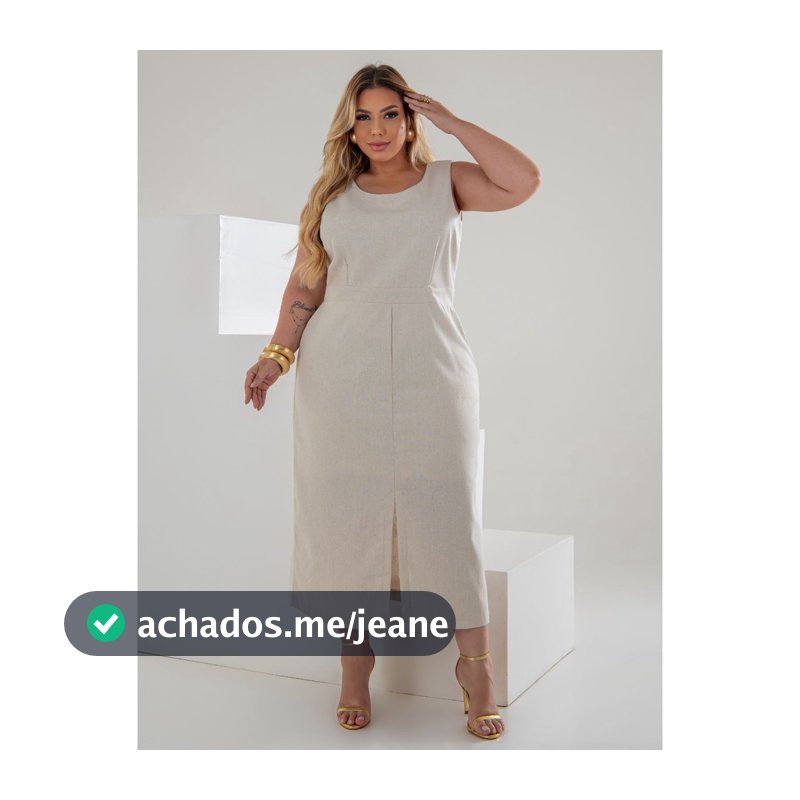 Vestido Plus Size Midi em Linho com Caimento Sofisticado