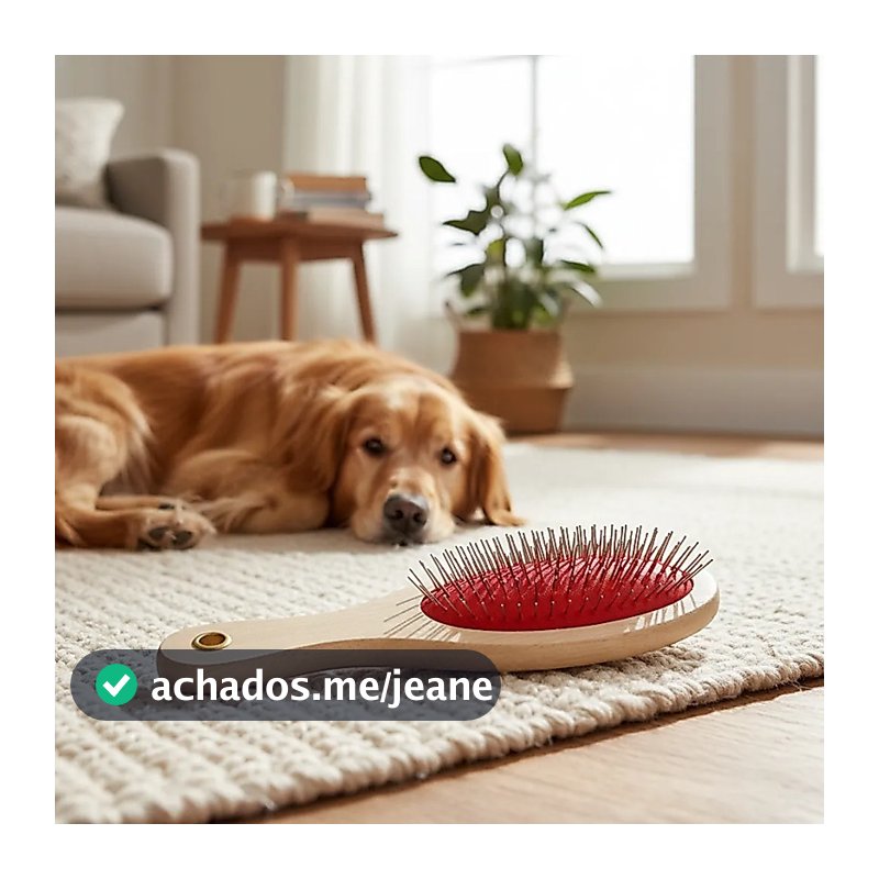 Escova para Pet Sem Bolinha Cachorro Pelo Longo Spitz Lhasa Shitzu Yorkshire Desembaraça Madeira