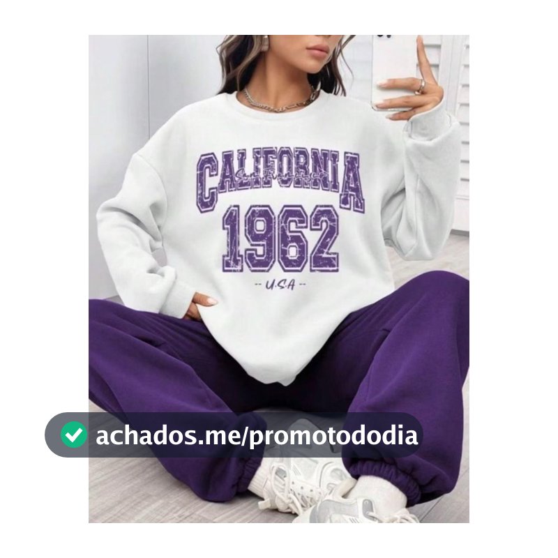 Moletom Feminino Califórnia 1962 Streetwear Minimalista Estiloso E Casual Lançamento Enviamos Rapido