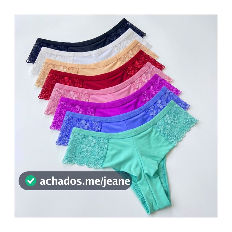 Kit Calcinha Fio Duplo Lateral Renda Microfibra Não Marca C/ Forro Duplo Confortável
