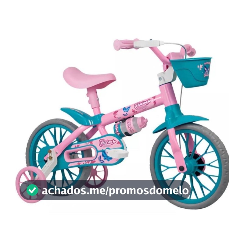 Bicicleta Bike Criança 2 A 5 Anos Aro 12 Nathor Infantil Rosa C/ Rodinha Menina e Menino