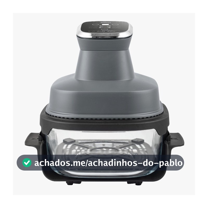 Fritadeira Elétrica 4L com Cesto de Vidro 1500W AFV-101 Air Fryer Travessa de vidro com Tampa Kian