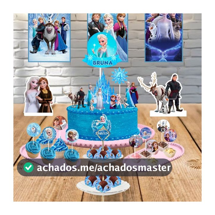 Kit Topo de bolo, Frozen , Meninas, Topper Personalizados topo+ tags + poster FROZEN, ELSA ,TOPO DE BOLO PERSONALIZADO