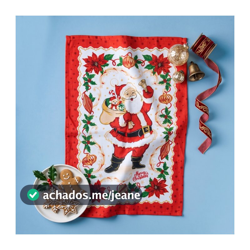 Pano De Prato Natal Atoalhado Dohler Atacado Kit Com 7 Peças
