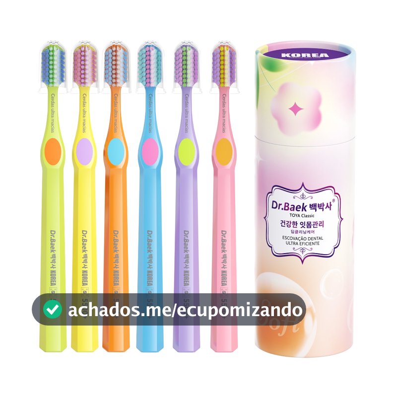 Dr.Baek Escova Ortodôntica – Cabeça em U, Cerdas 0,12mm, Design Sofisticado, com Tampa