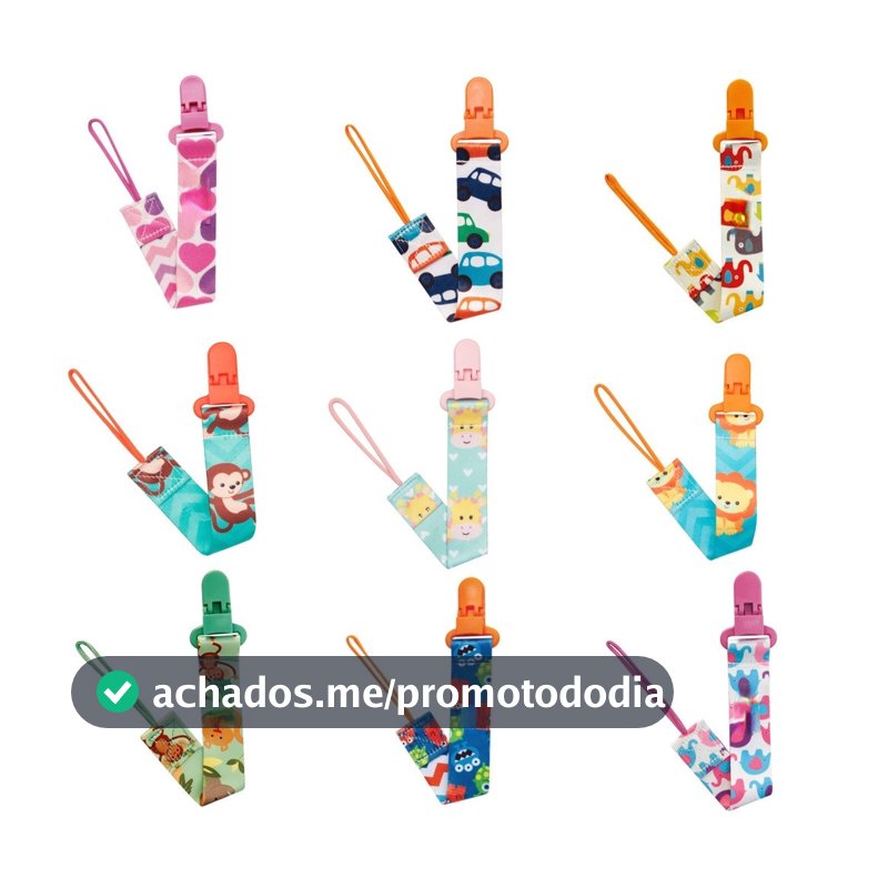 1/2/3/4/5 Prendedor De Chupeta Com Trava Com Corrente Clipe Chupeta Menino e Menina - Promoção