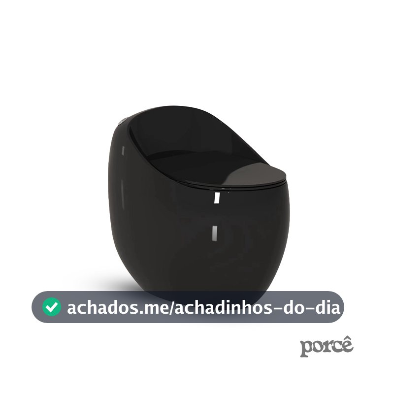 Vaso Sanitário Monobloco Porcê Luminus Preto (PVS48MBSFA-PT)