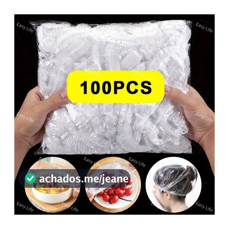 KIT 100/200/300 Tampas De Plástico Descartável Para Alimento Toucas Descartáveis Cozinha Multiuso