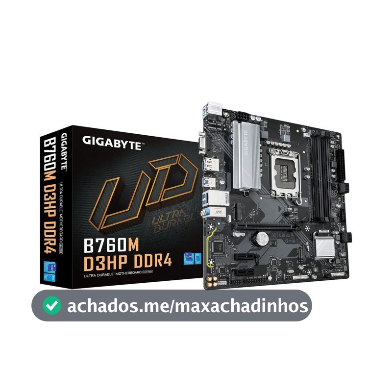 Placa Mãe Gigabyte B760M D3HP DDR4 LGA 1700 4x DDR4 Chipset B760 mATX