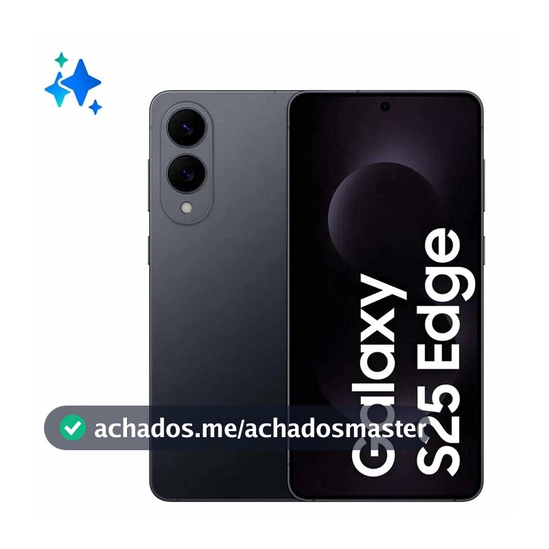 Smartphone Samsung Galaxy S25 Edge 512GB 5G - Titânio Jetblack, Galaxy AI, Câmera Dupla 200MP, RAM 12GB, Tela 6.7"