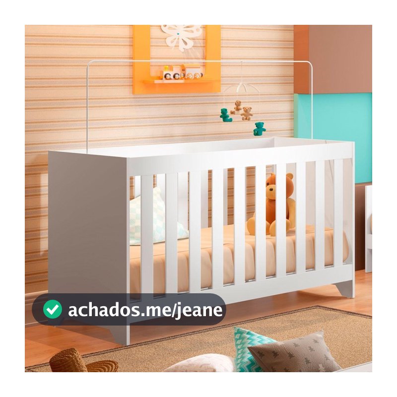 Berço Com Colchão Ditália Multifuncional 3x1 BBI-51 Branco