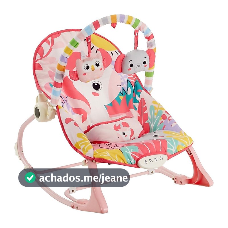 Cadeirinha descanso Smile vibratória com Ruído Branco para o bebê - Unicórnio