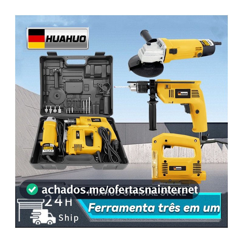 Kit Furadeira / Parafusadeira E Lixadeira / Serra Tico Tico  Com  E Maleta de Transporte.