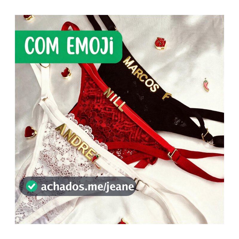 Calcinha de Renda Personalizada com Nome Frase ou Letras Sexy Fio Dental Lingerie Langerie Feminina Sensual