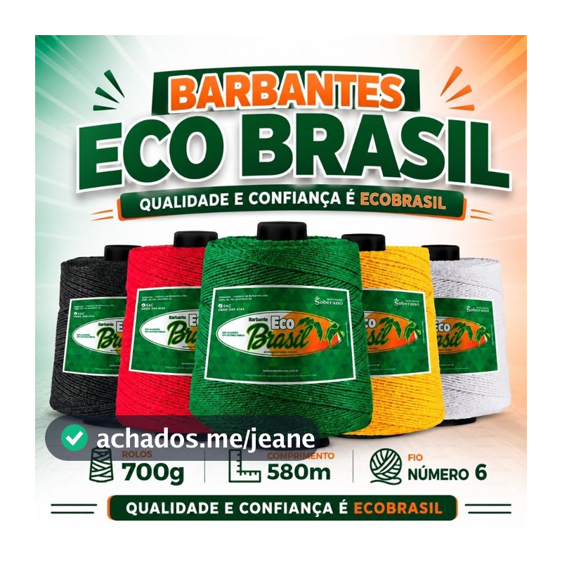 Barbante Eco Brasil Nº 6 700g 580m | Qualidade Profissional e Excelente Rendimento
